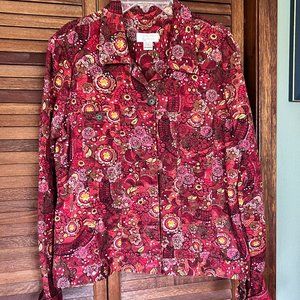 Christopher & Banks women's jacket-floral fall colored-medium-long sleeve